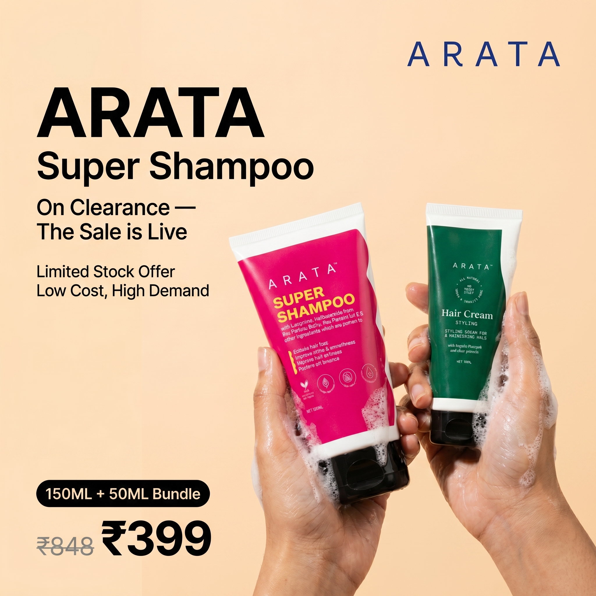 Arata Clearance Sale Facebook ad: The Clearance is here, ₹399 Only!