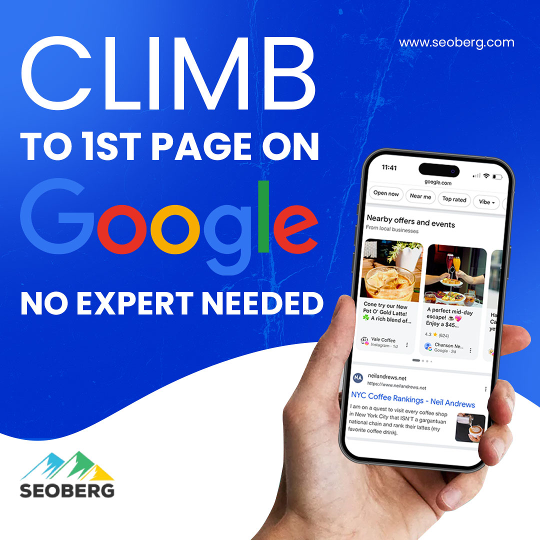 SeoBerg Facebook ad: Improve Google Rankings - Rank #1
