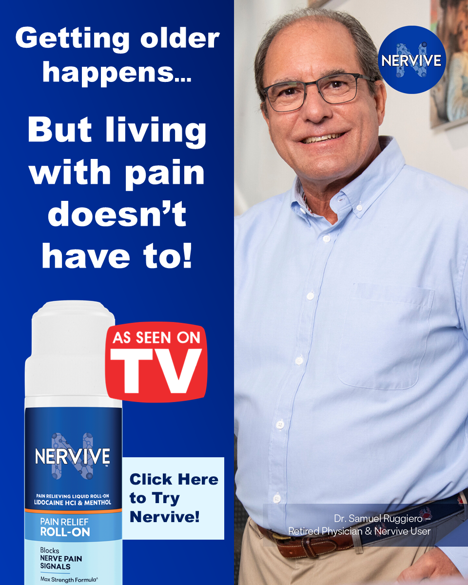 Nervive Facebook ad: NERVIVE PAIN RELIEF ROLL ON