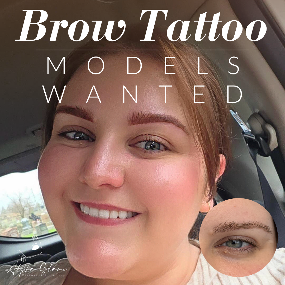 Alpha Glam Services Facebook ad: Brow Tattoo Models Wanted