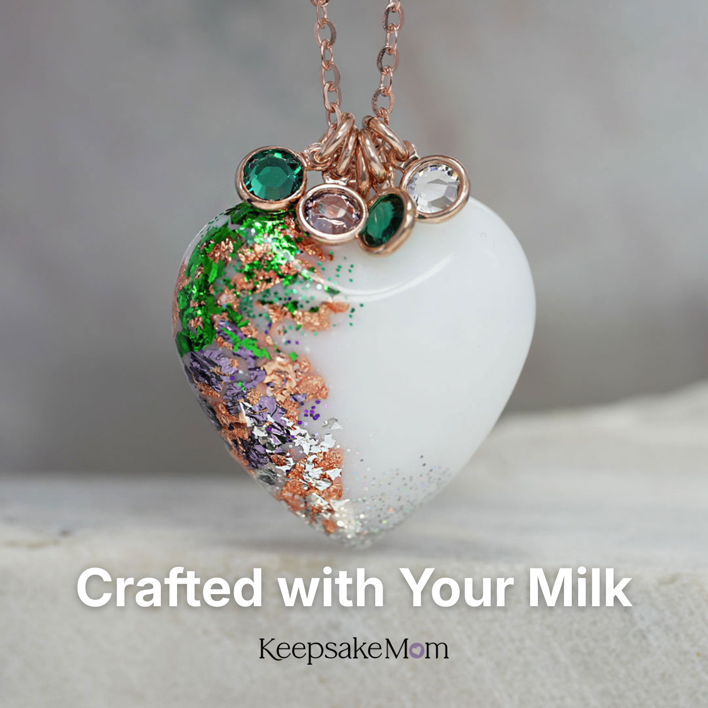 KeepsakeMom Facebook ad: Cherish Your Special Bond With Breastmilk Jewelry