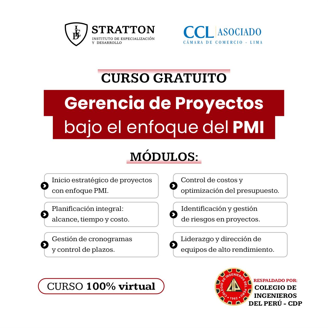 Stratton IED - Instituto de Especialización y Desarrollo Facebook ad: Vacantes Limitadas