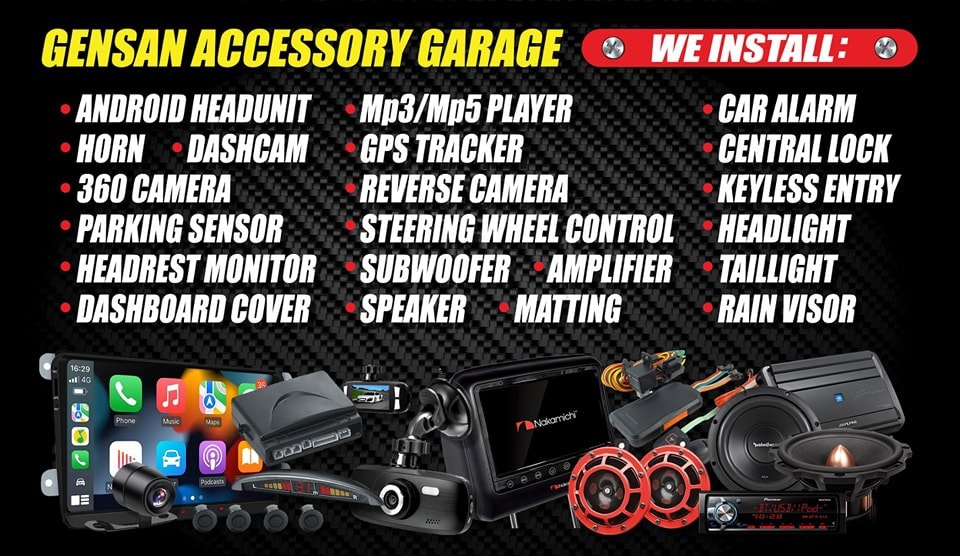 Gensan Accessory Garage Facebook ad: Car Accessories Installation.