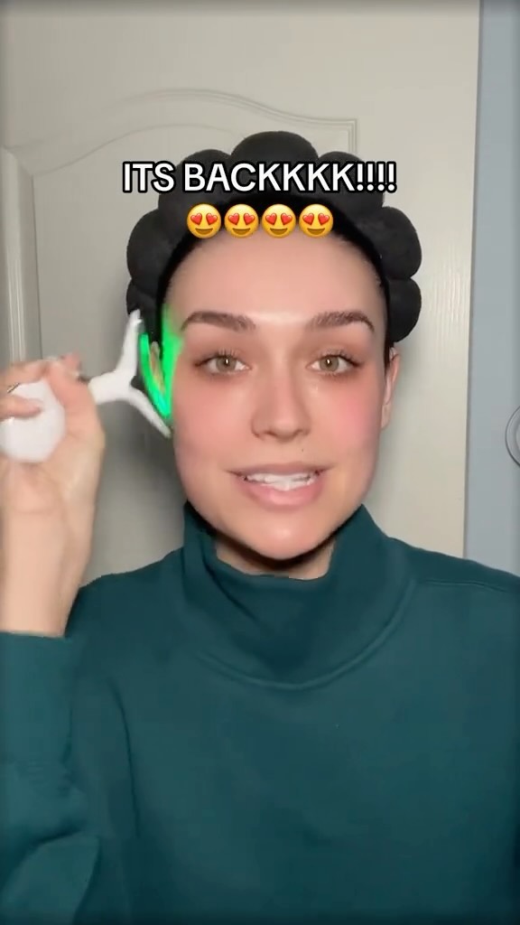 Soluna SKIN Facebook ad: We sold out of our EMS facial massagers…
