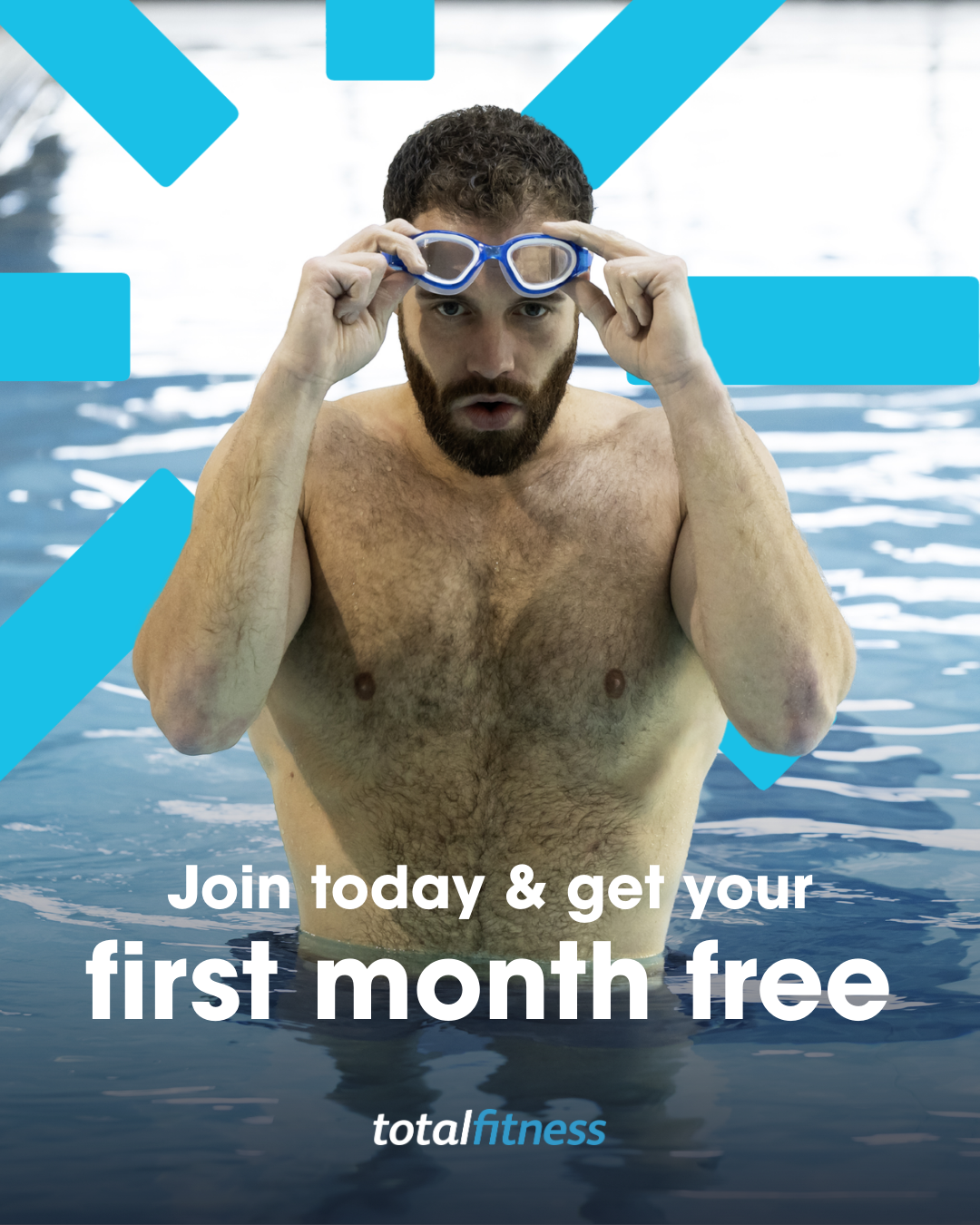 Total Fitness Facebook ad: First month free offer