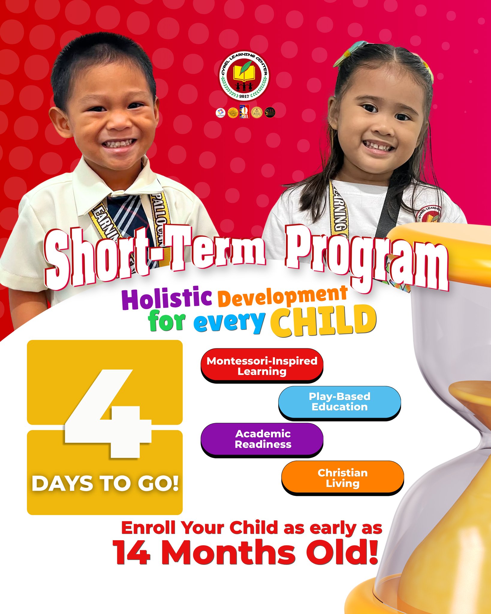 Cyrel Learning Center Facebook ad: Four days until the classroom comes alive!