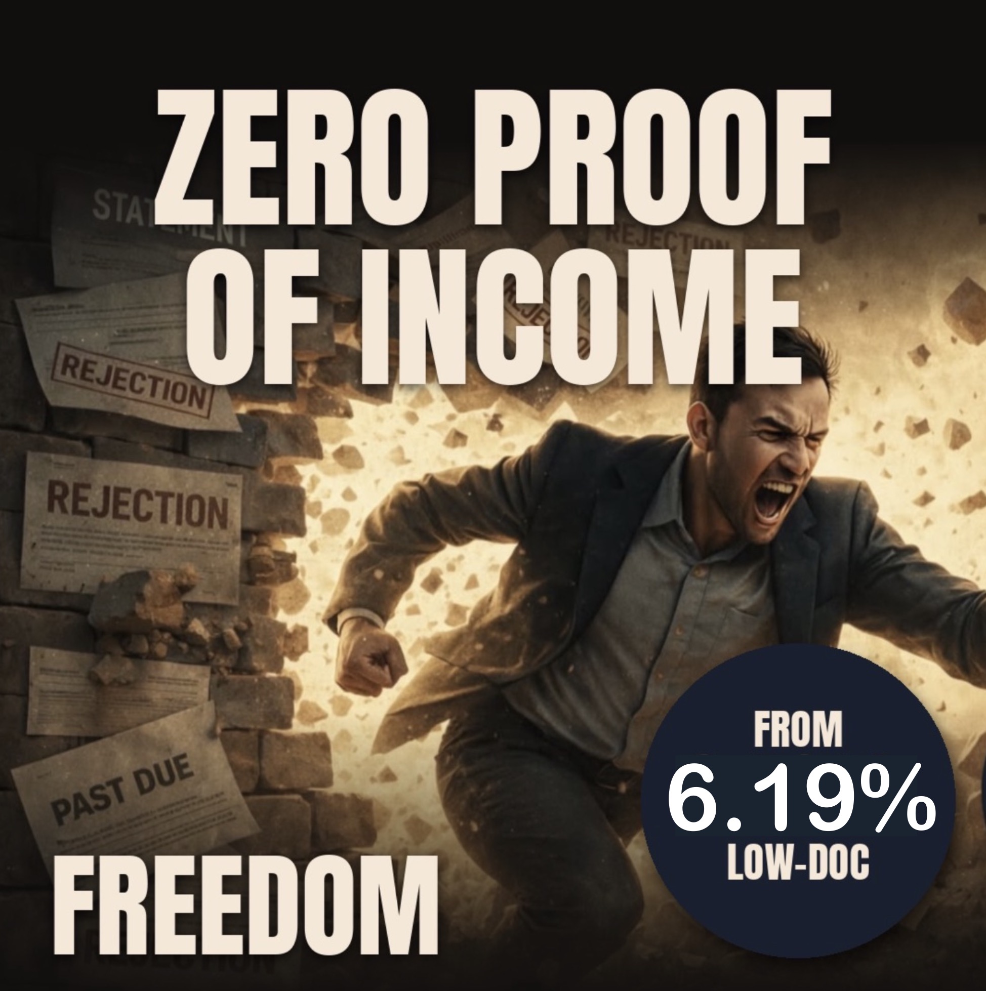 Freedom Loans Facebook ad: No Payslips. No Tax Returns. No BAS. No Problem.