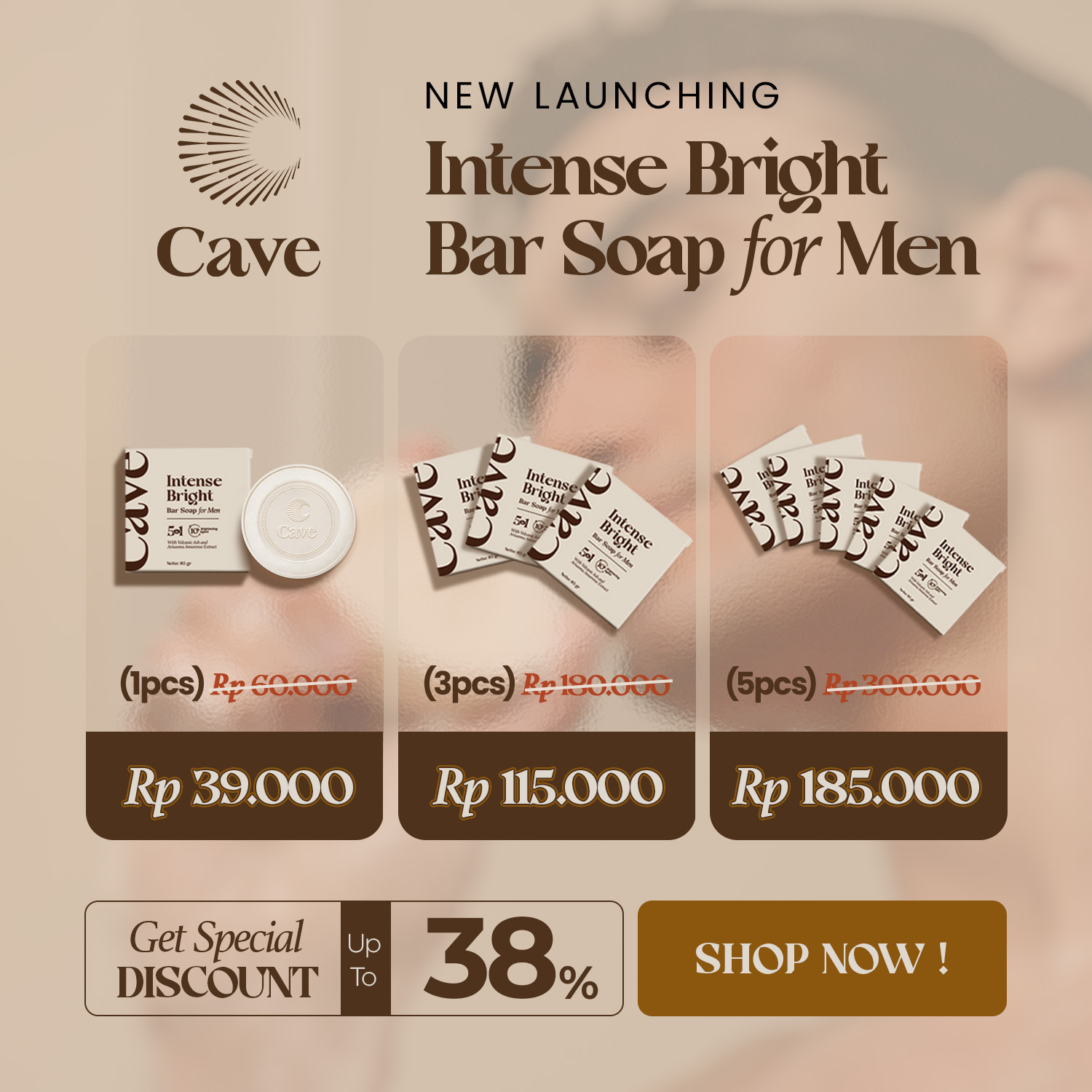 CAVE Facebook ad: DISKON SPECIAL NEW LAUNCHING!