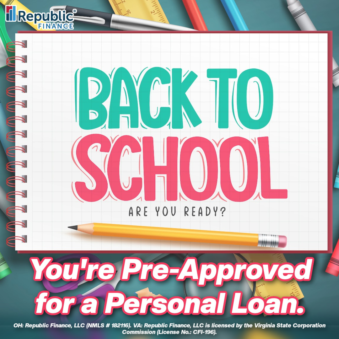 Republic Finance Facebook ad: Back-to-school season is here