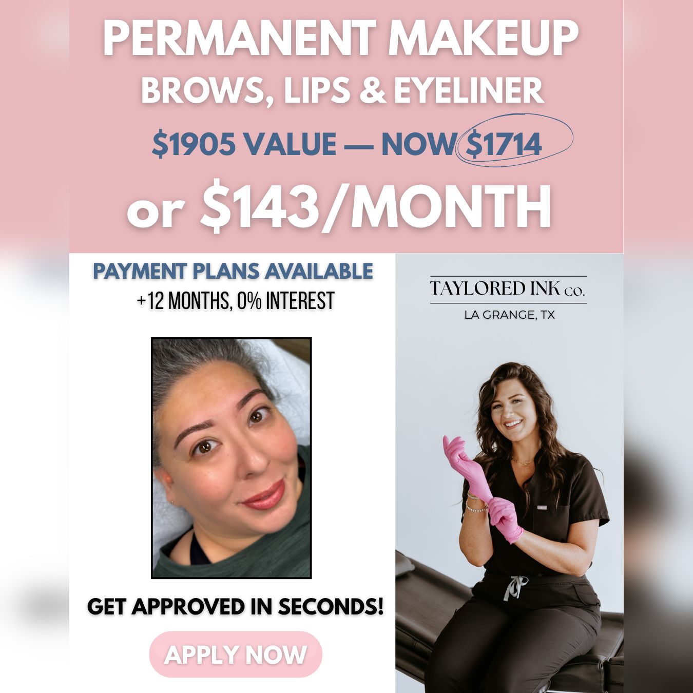 Taylored Ink Co. Facebook ad from May 14, 2026