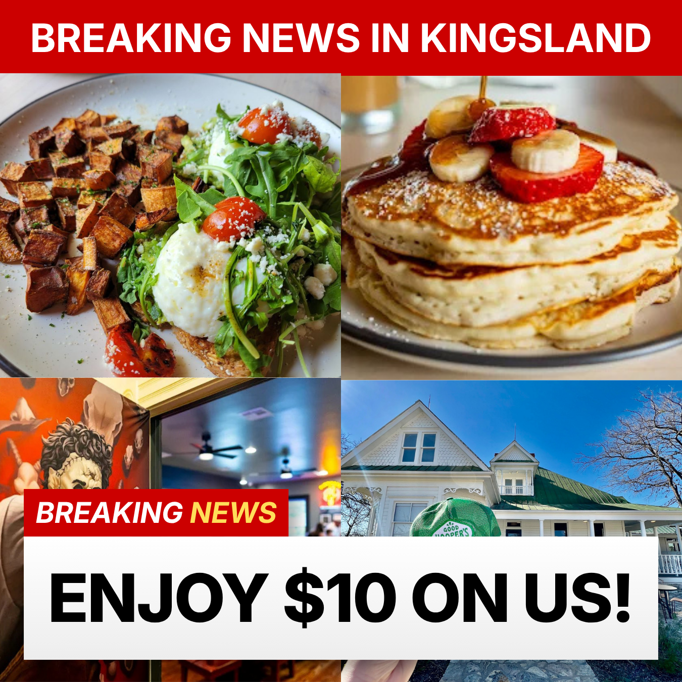 Hooper's Facebook ad: Get $10 On Us Today