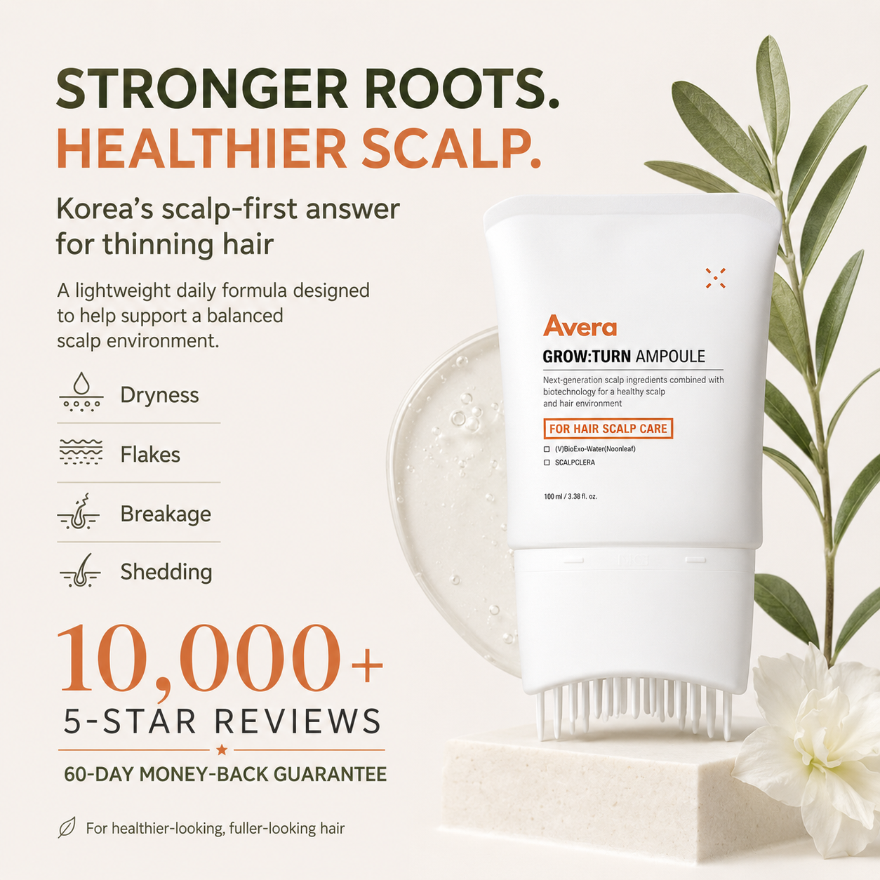 Avera Facebook ad: Korea's #1 Hair Growth Serum