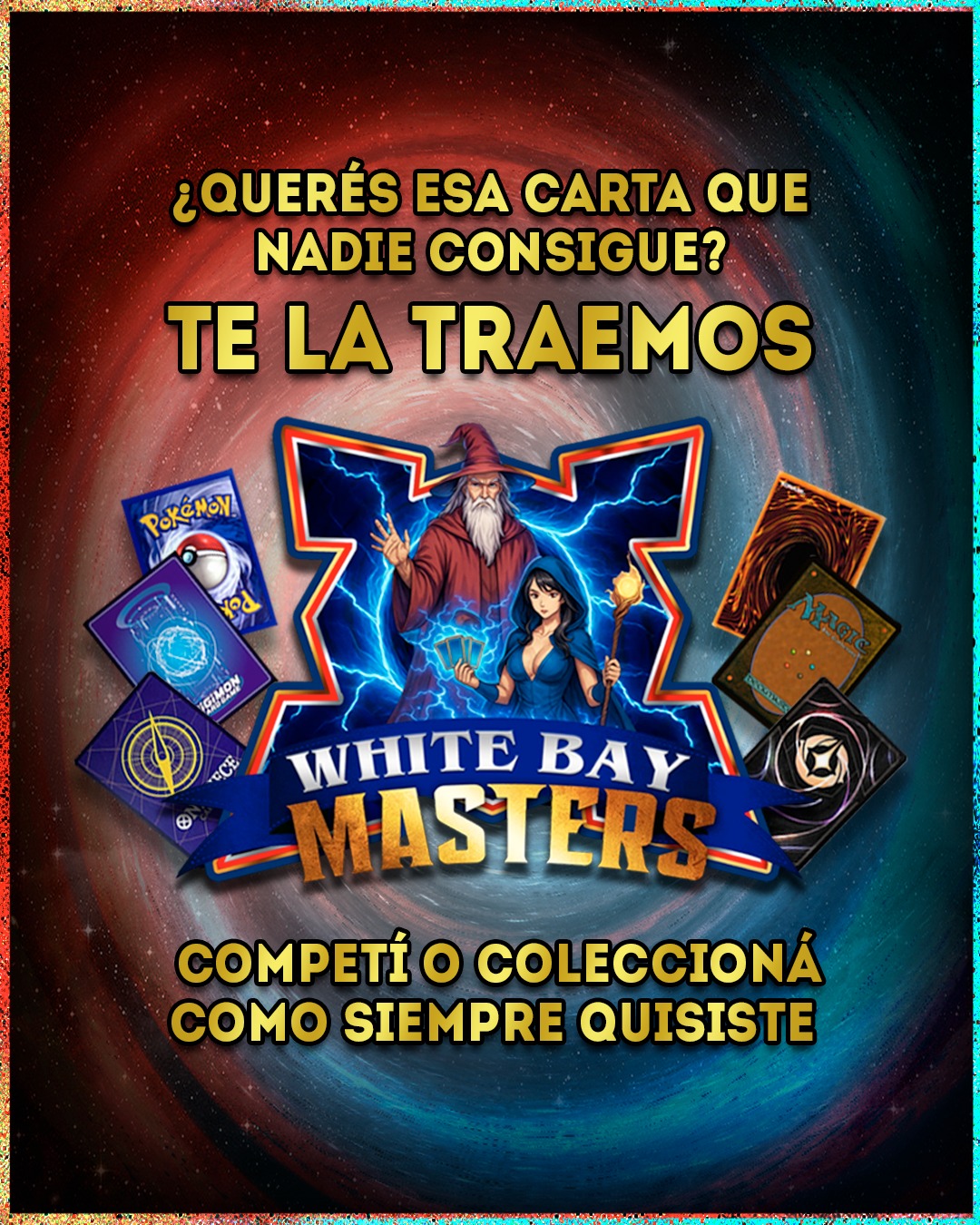 White Bay Caster Facebook ad: Ya sea para tu deck o tu colección…