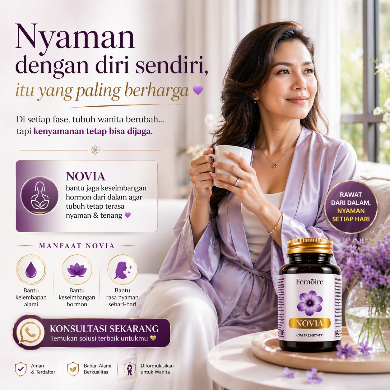 Nadya Store Facebook ad: 1 Botol Novia = 3 Manfaat Utama Wanita