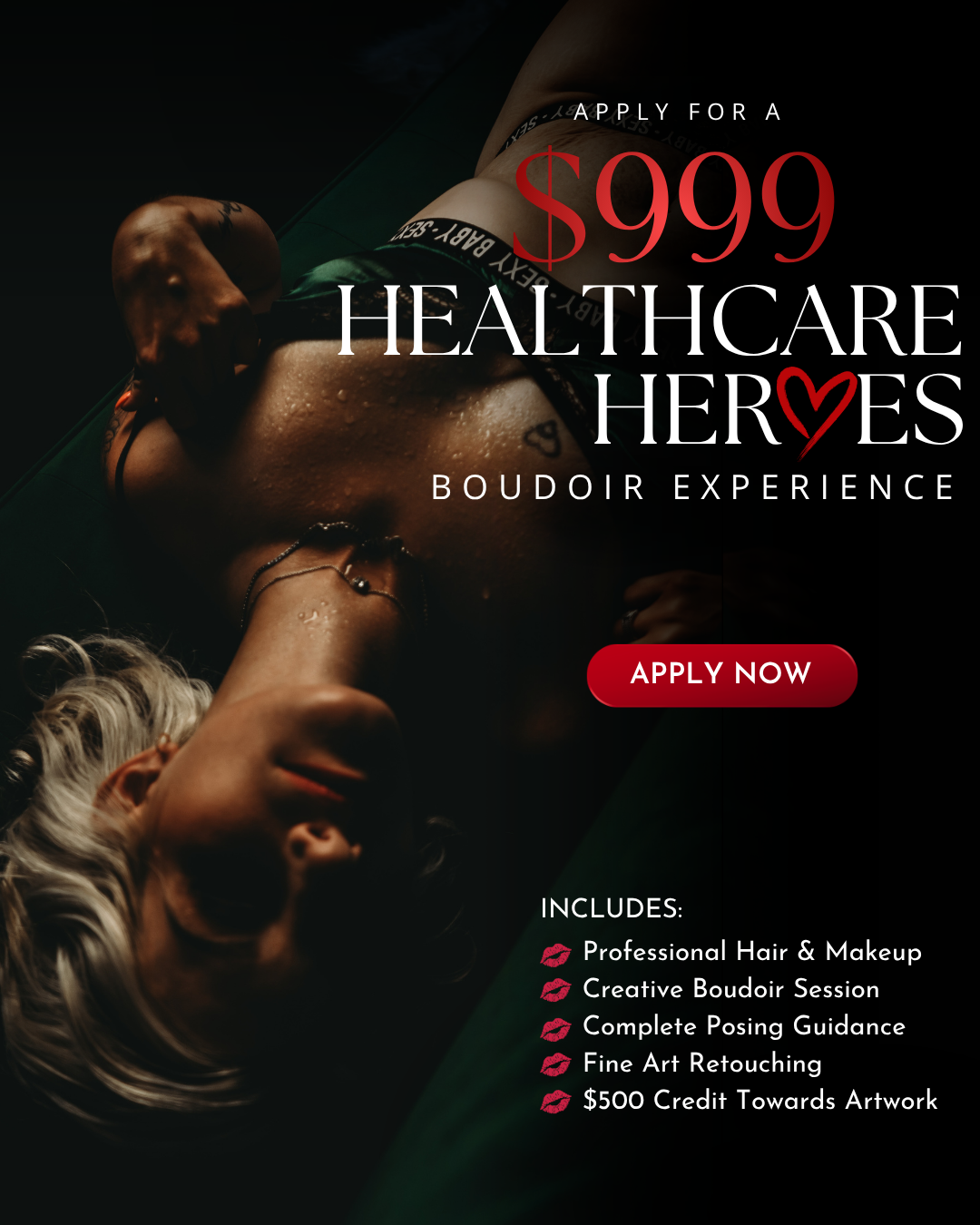 Boudibyerin Facebook ad: WANTED! 9 healthcare heroes a Luxury Boudoir Experience…