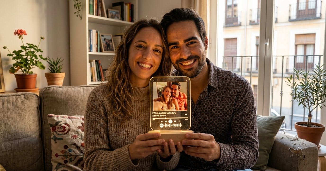 RegaloOriginal.com Facebook ad: Lámpara Spotify Única y Especial