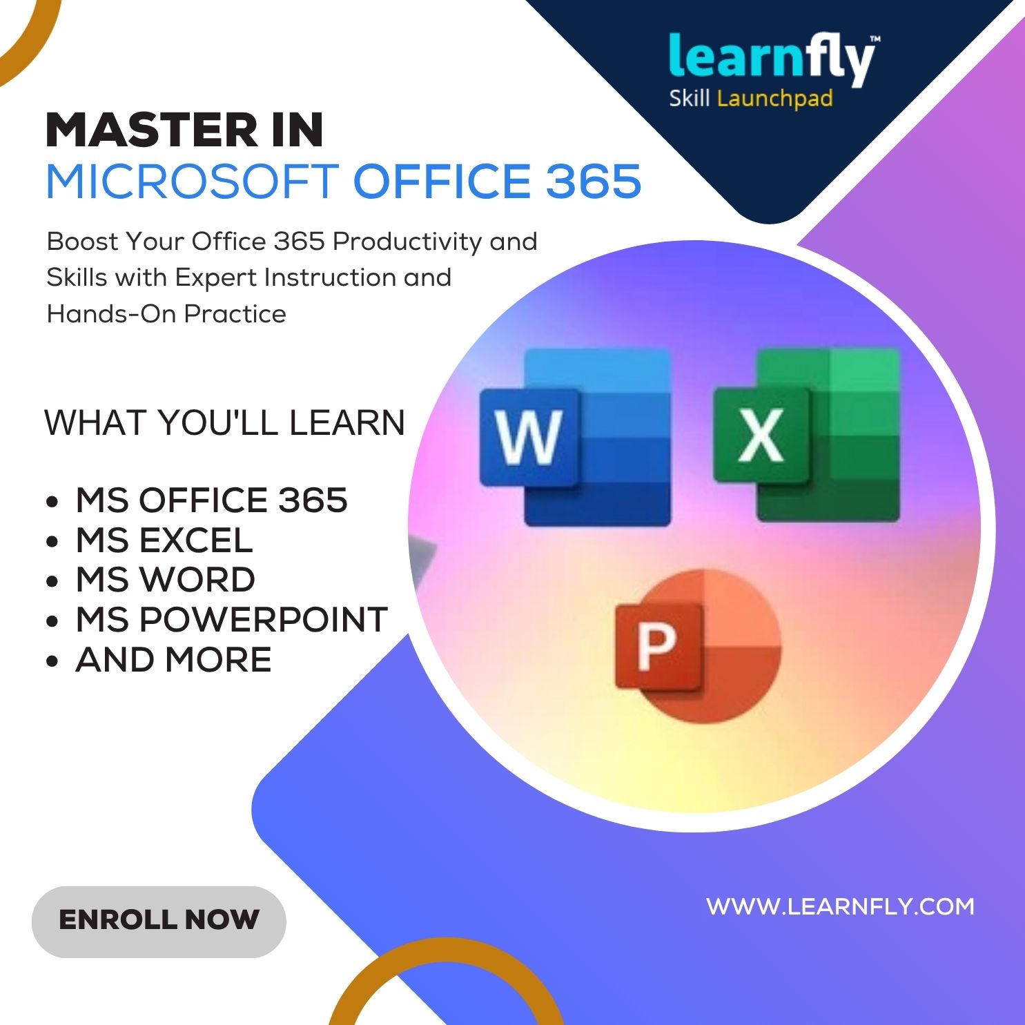 Learnfly Courses Facebook ad: Learn Microsoft Office 365 | Complete Course