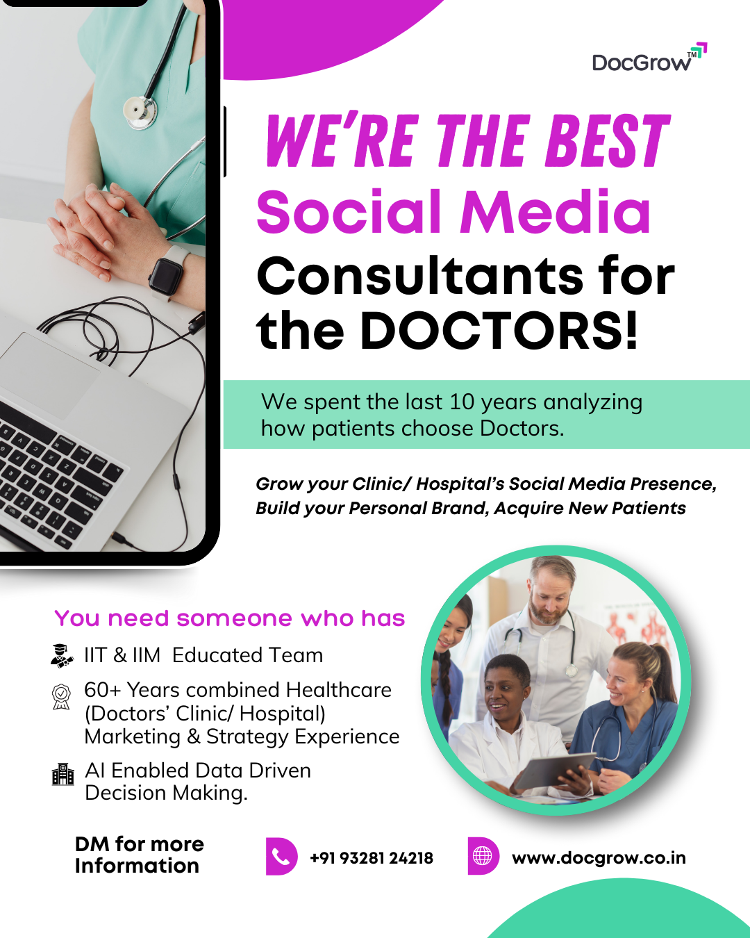 DocGrow Facebook ad: AI Enabled Social Media Marketing for Doctors