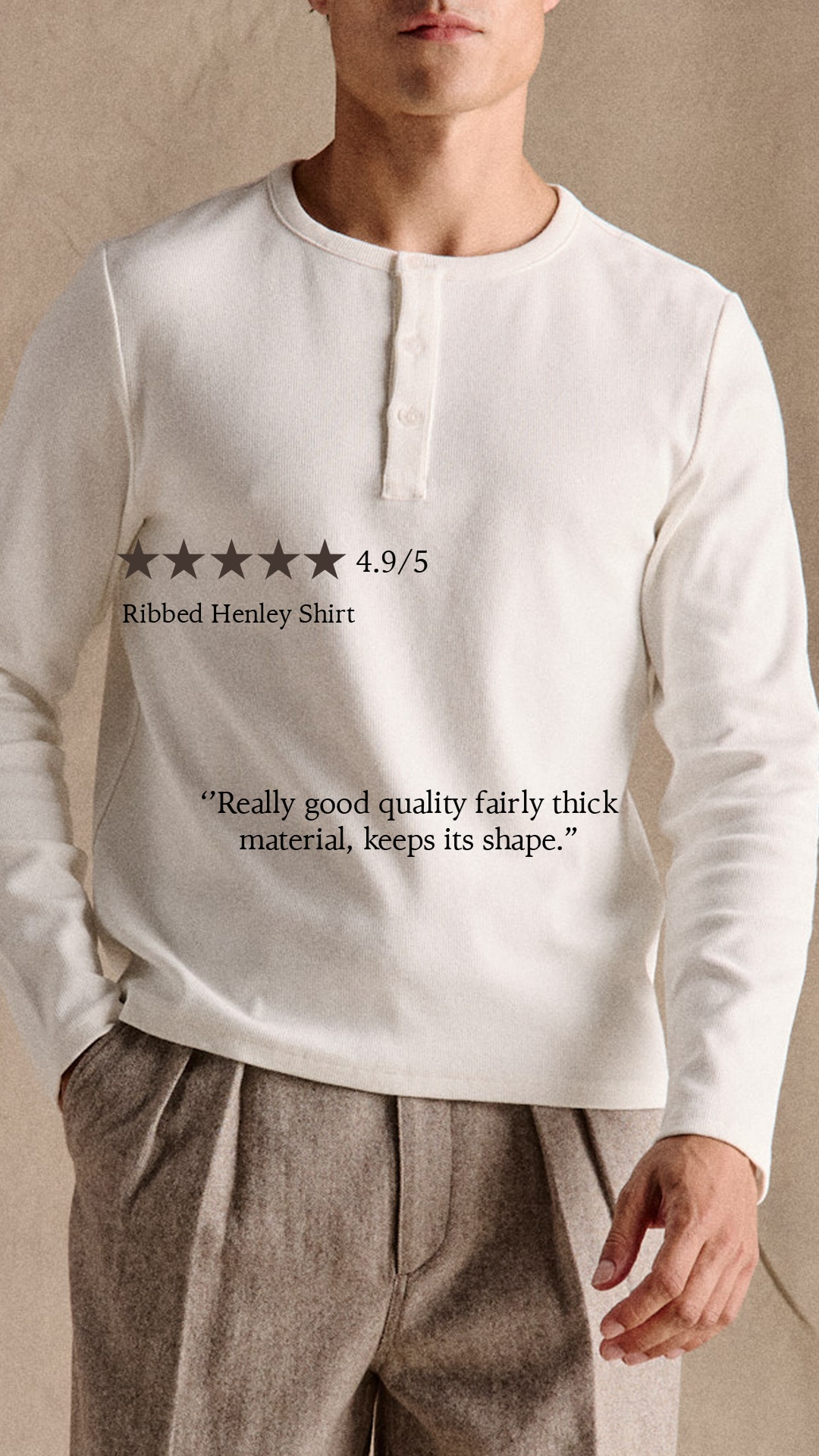 Anovair Facebook ad: Bestselling Henley Shirts, Buy 3 & Save 25%