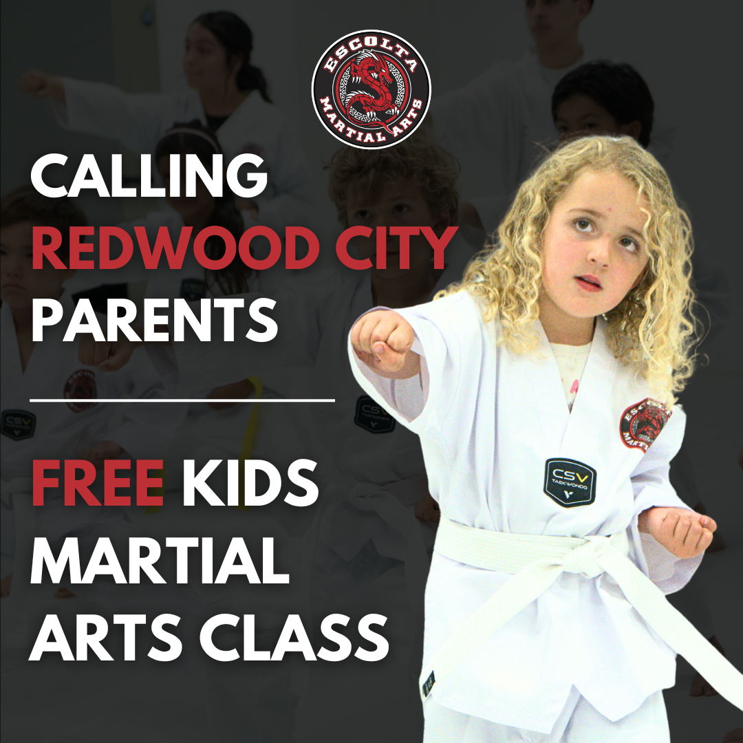 Escolta Martial Arts Redwood City Facebook ad: Kids Martial Arts (Ages 3+) | Free Trial Pass