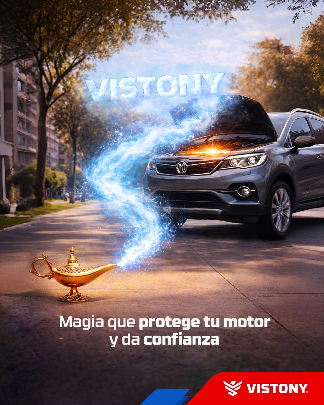 Vistony Paraguay Facebook ad: Como por arte de magia, tu motor recibe…
