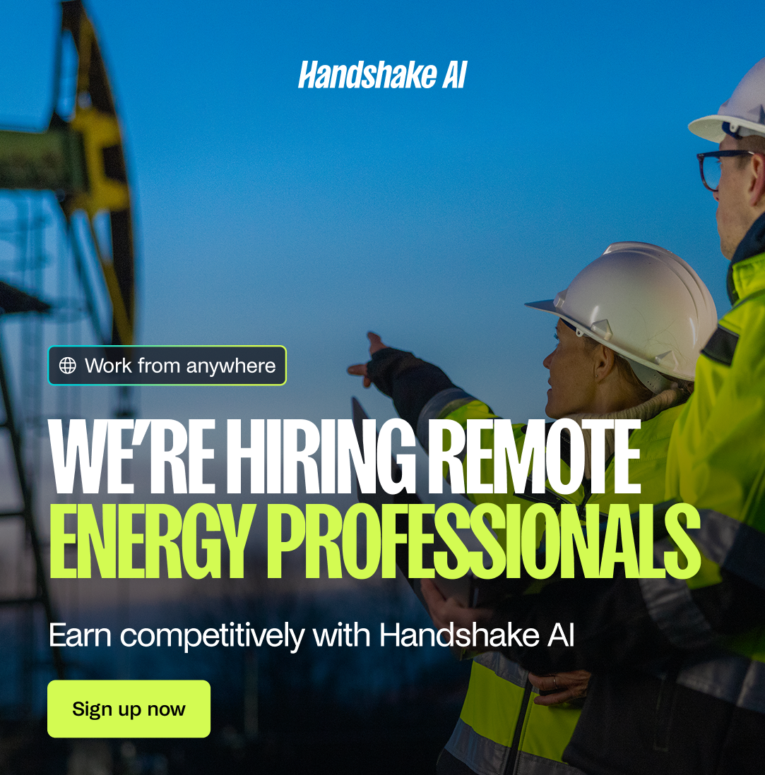 Handshake AI Facebook ad: Calling Energy Professionals, to Join a Paid, Remote…