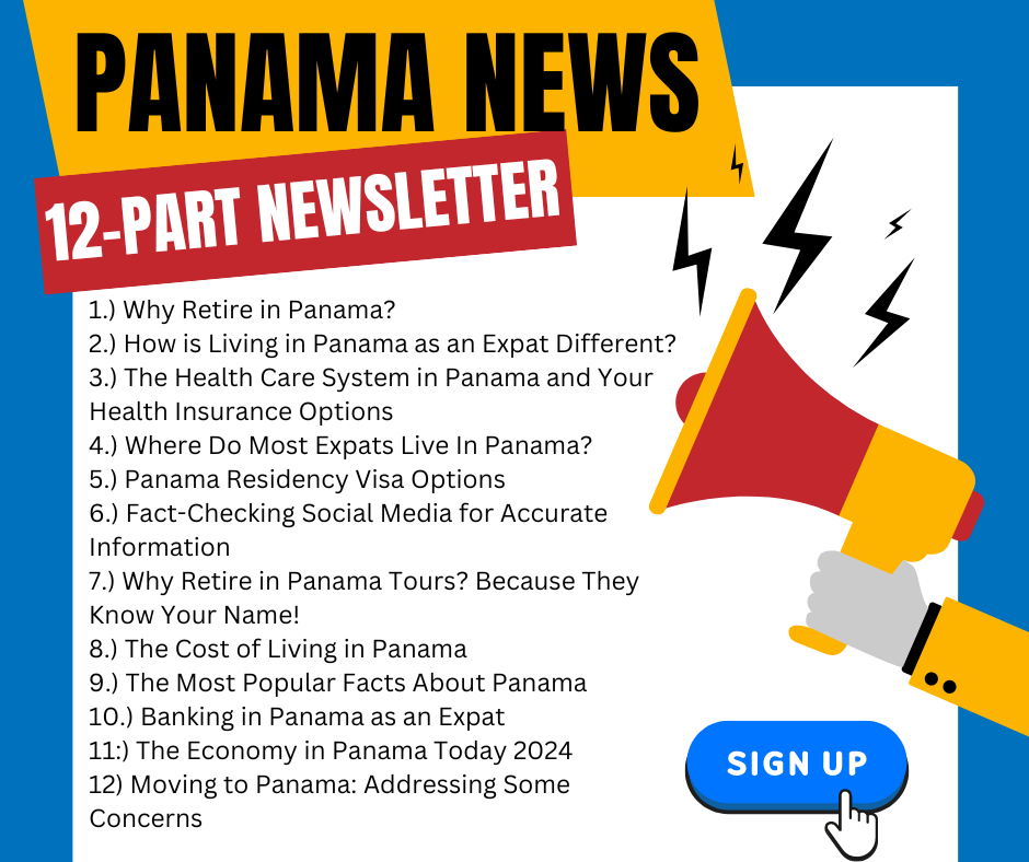 Retire In Panama Tours Facebook ad: Get Our Free 12-Part Panama Relocation Newsletter