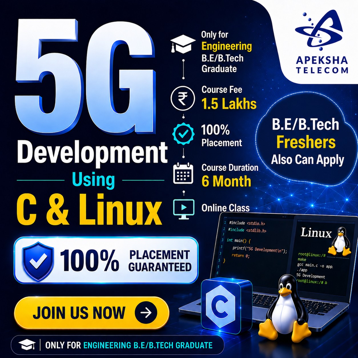 Apeksha Telecom Services Private Limited Facebook ad: 100% Placement Guaranteed!