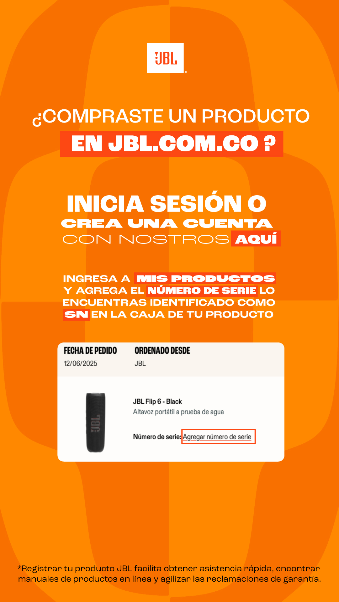 JBL Colombia Facebook ad: Registra tu producto