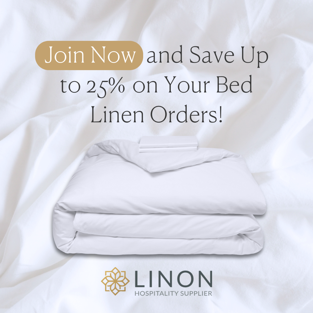 LINON Facebook ad: Transform Your Guests' Experience with Linon Bed Linen!