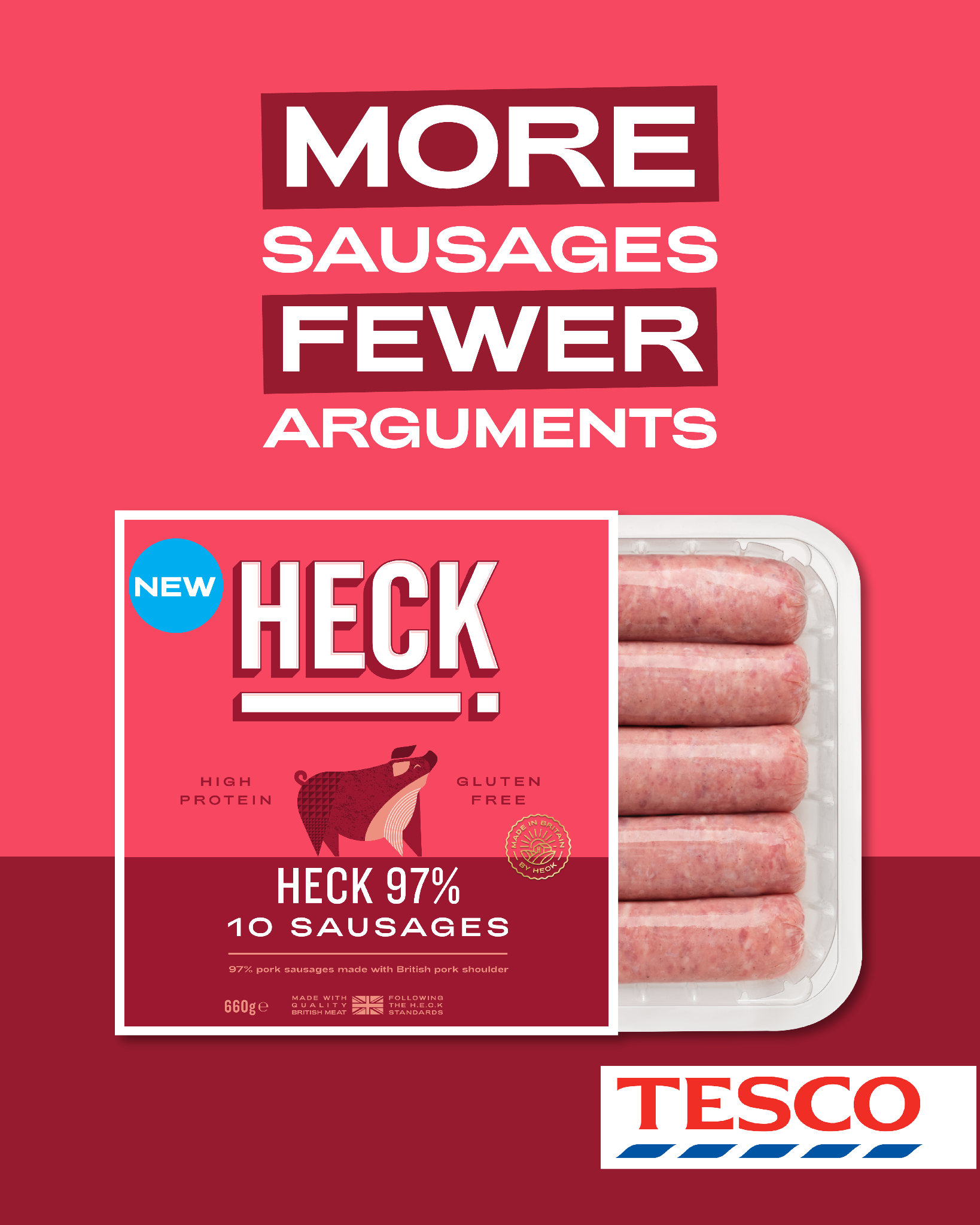 Heck Facebook ad: Heck 97% Pork Sausages