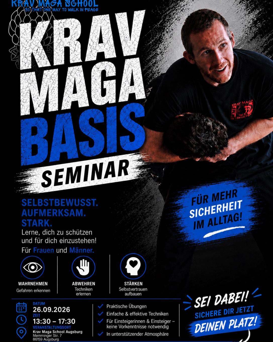 Krav Maga School Facebook ad: KRAV MAGA BASIS SEMINAR, DEIN ERSTER SCHRITT ZU…
