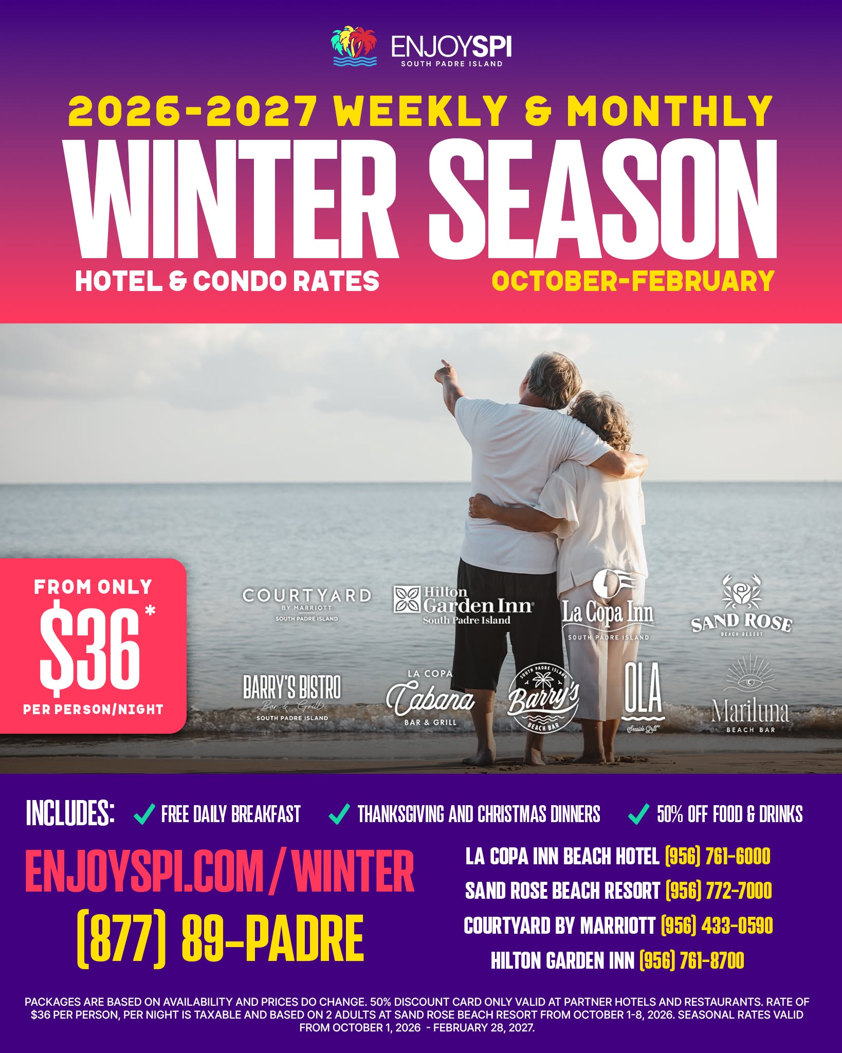 South Padre Island Facebook ad: South Padre Winter Rates
