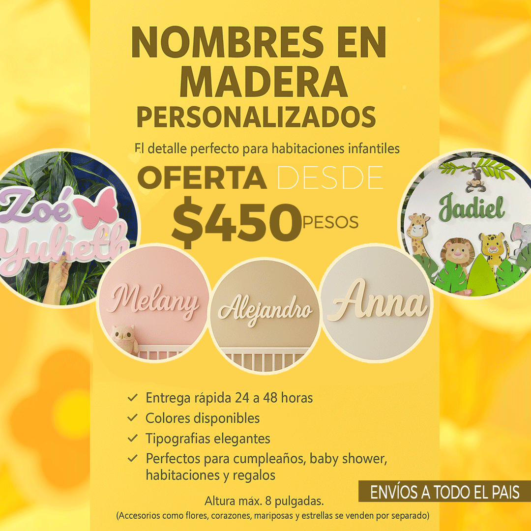 Littlecut.rd Facebook ad: nombres en madera desde $450