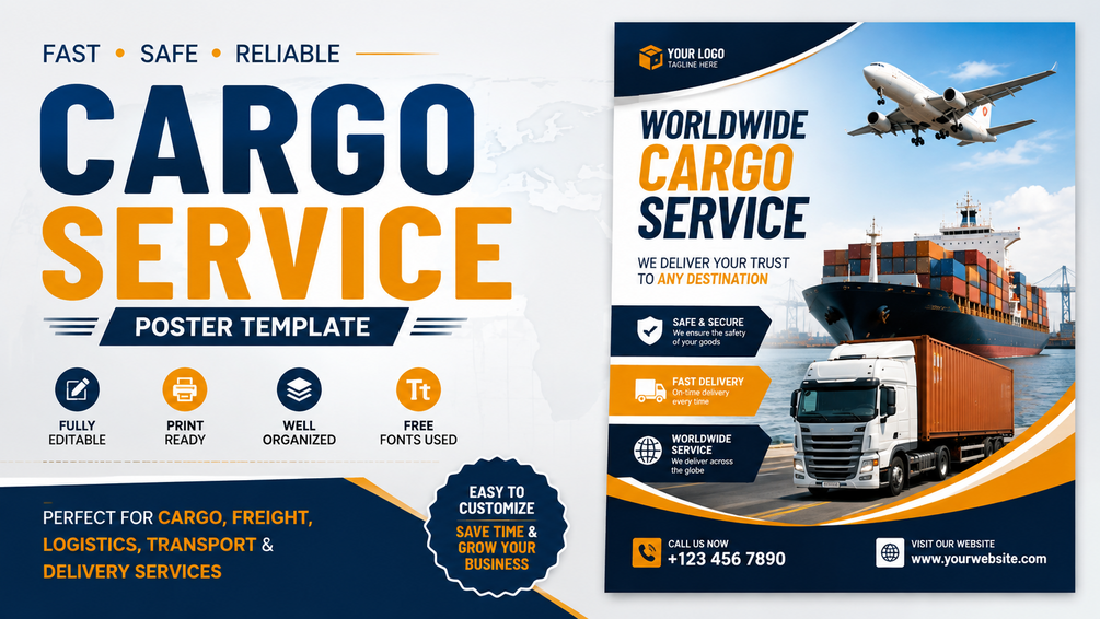 Arpan Banerjee Facebook ad: Cargo Service Poster Template
