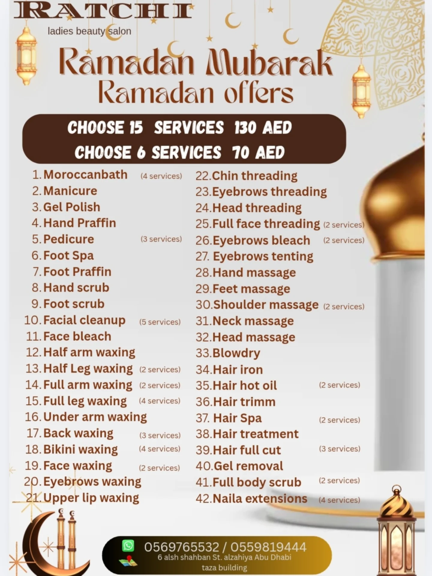 Ratchi salon Facebook ad: Welcome Ramadan with a different look