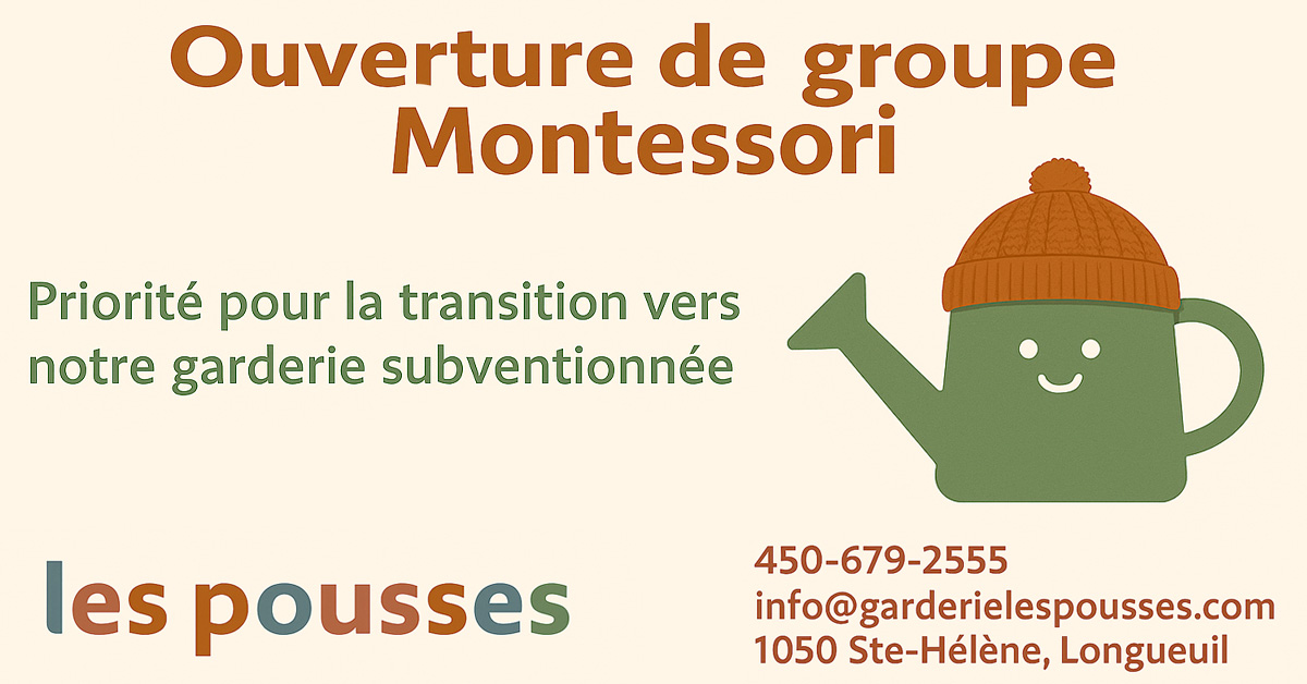 Garderie Les Pousses Facebook ad from Jan 14, 2026