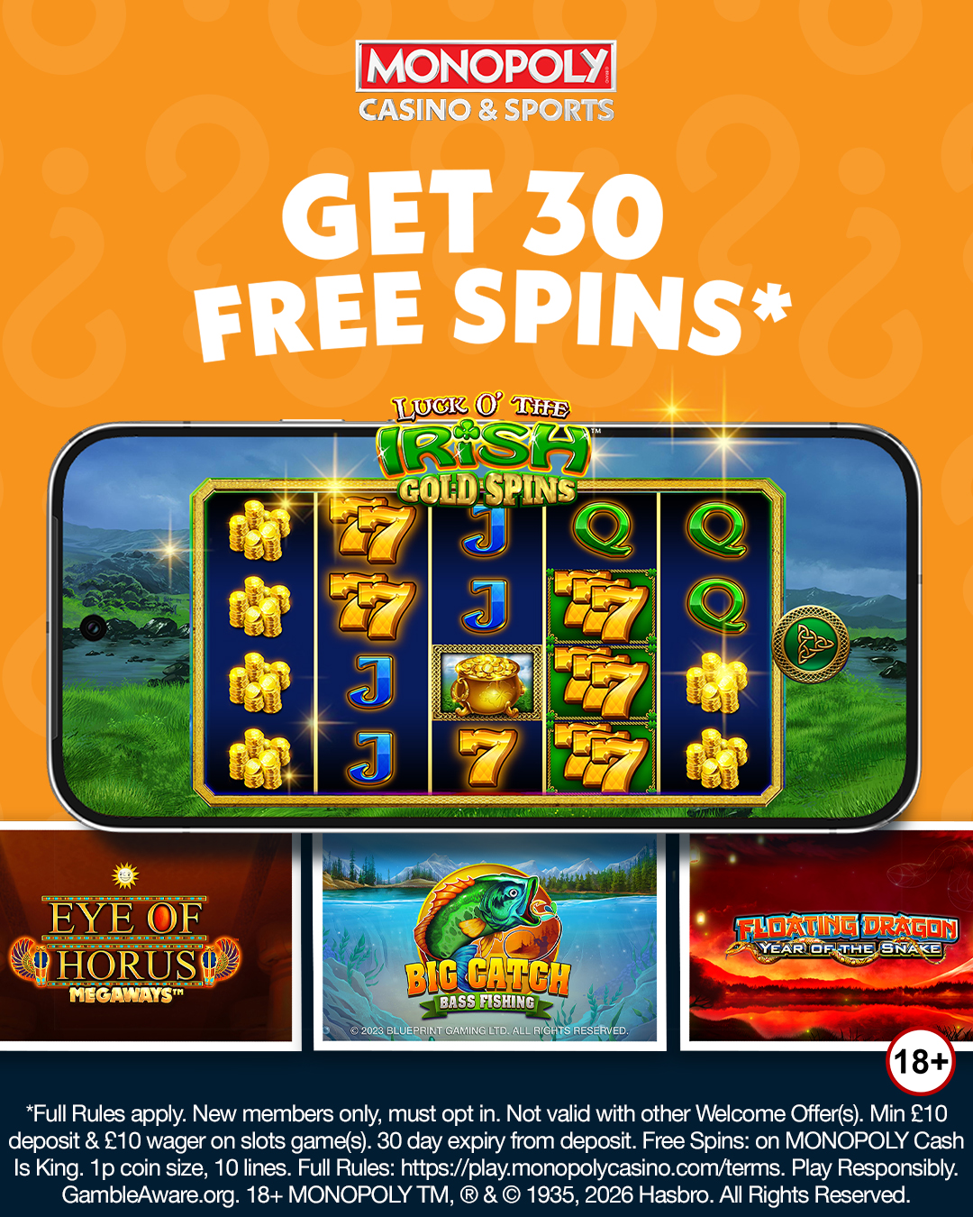 Monopoly Casino & Sports Facebook ad