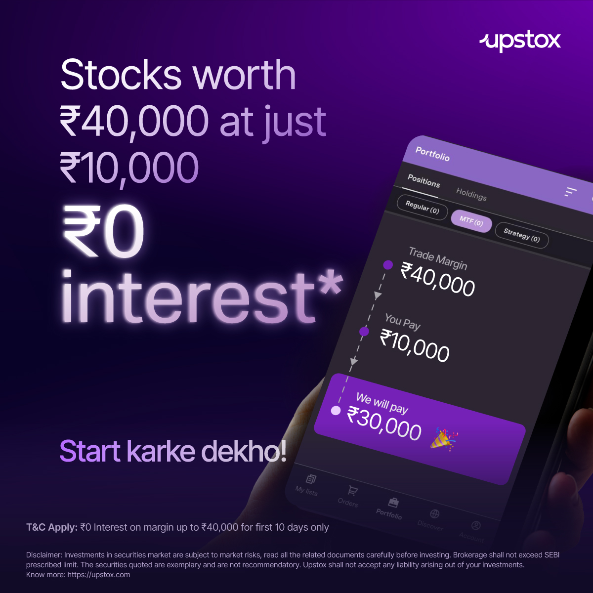 Upstox Facebook ad