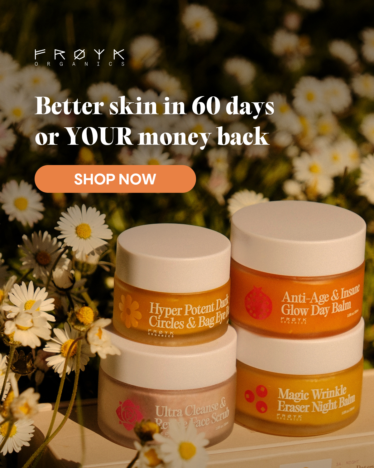 Frøya Organics Facebook ad: Stop the damage and regrow your skin barrier now!