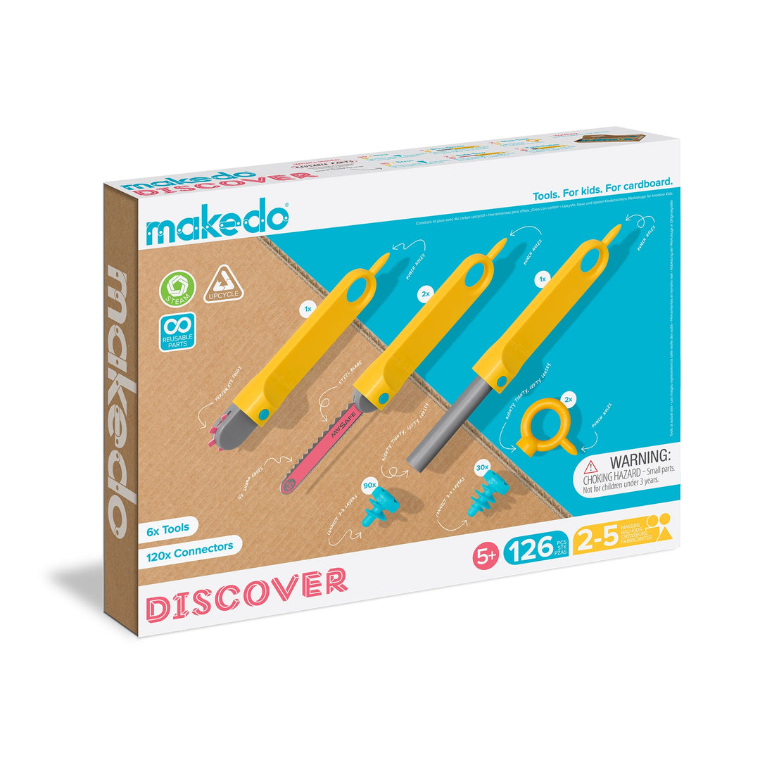 Makedo Facebook ad: Turn boring boxes into hours of creative fun…