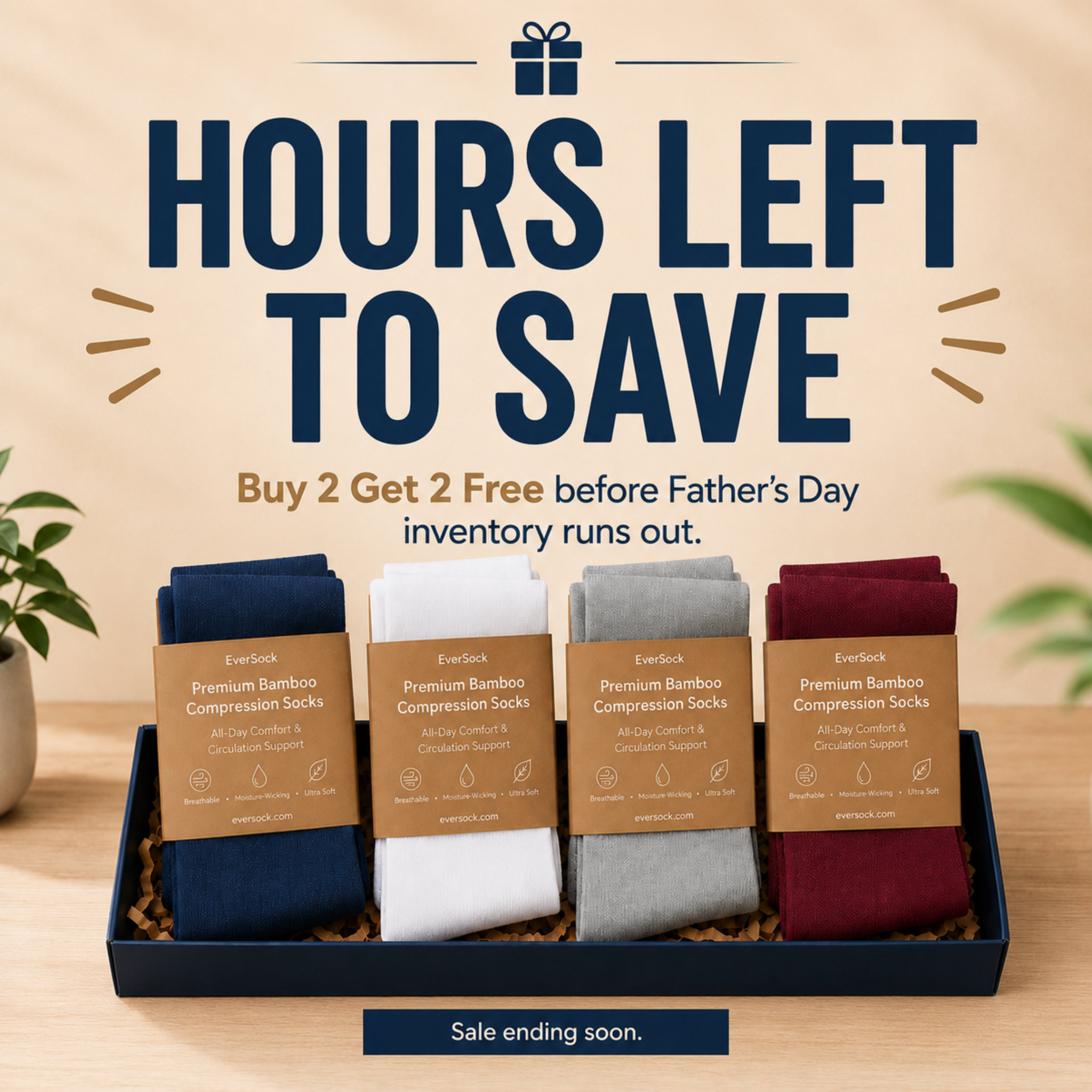 EverSock Facebook ad: NEW: EverSock Bamboo Compression Socks