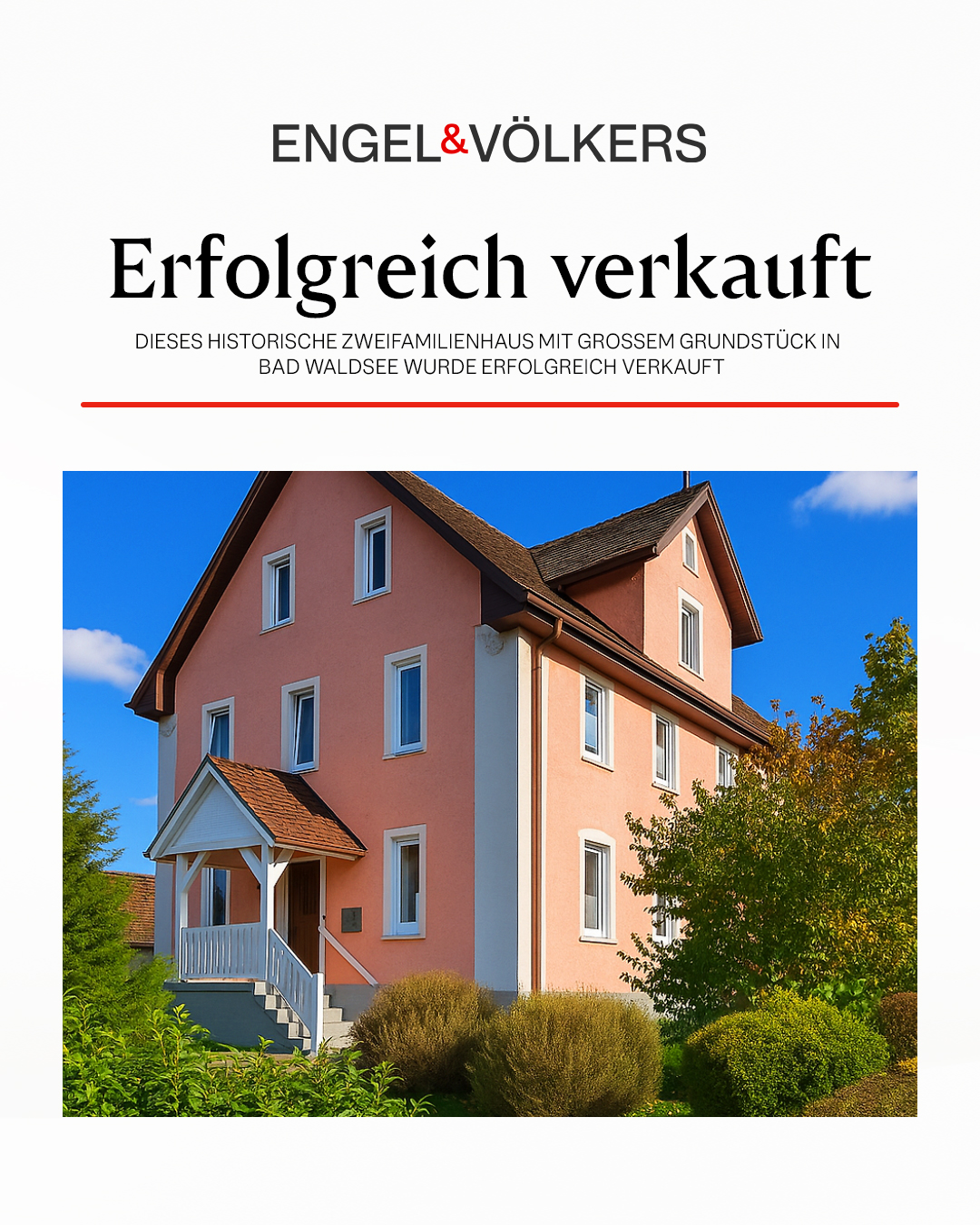Engel & Völkers Ravensburg Facebook ad: Erfolgreich verkauft!