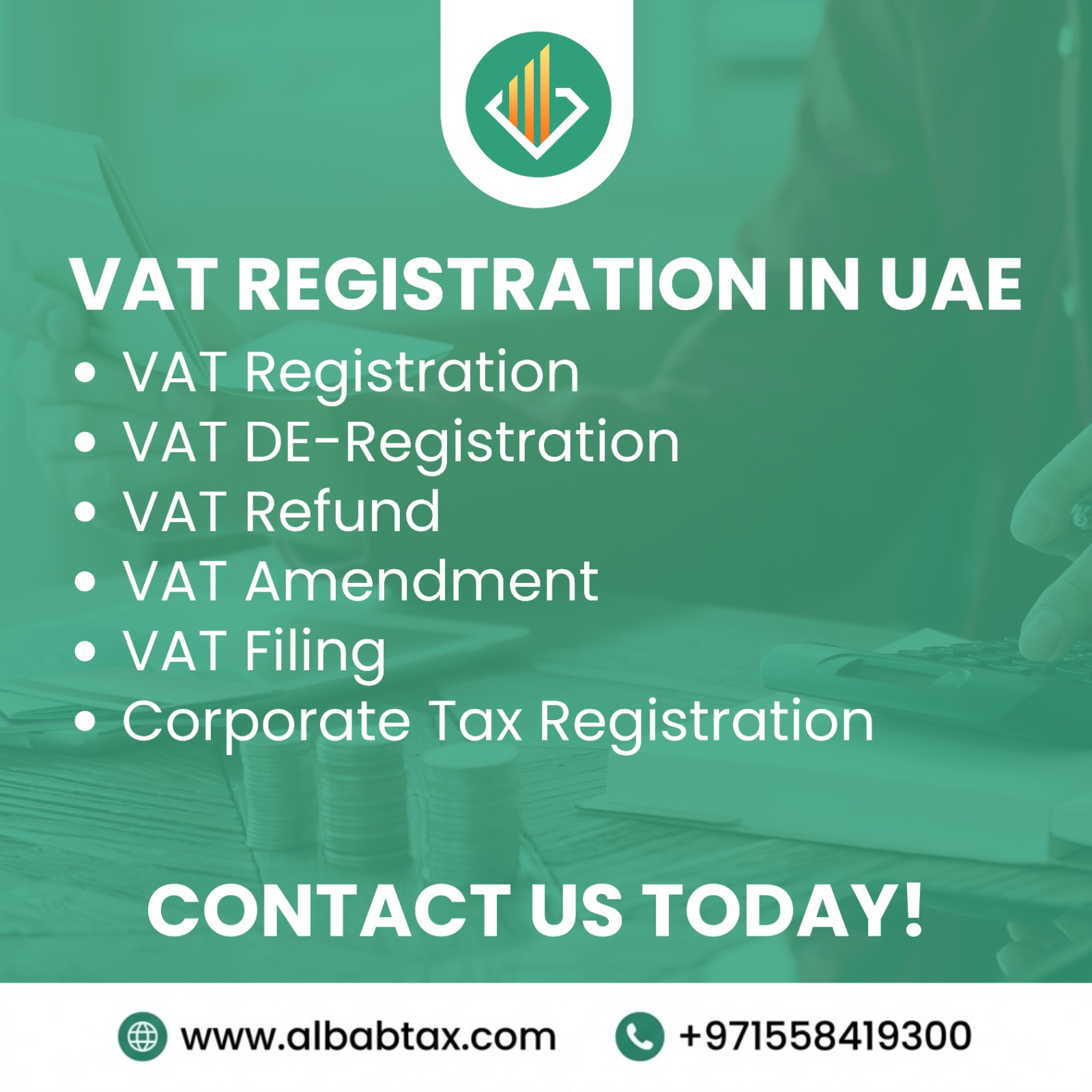 Albab Accounting & Tax Consultancy Fze-Llc Facebook ad: VAT & Corporate Tax Services in UAE
