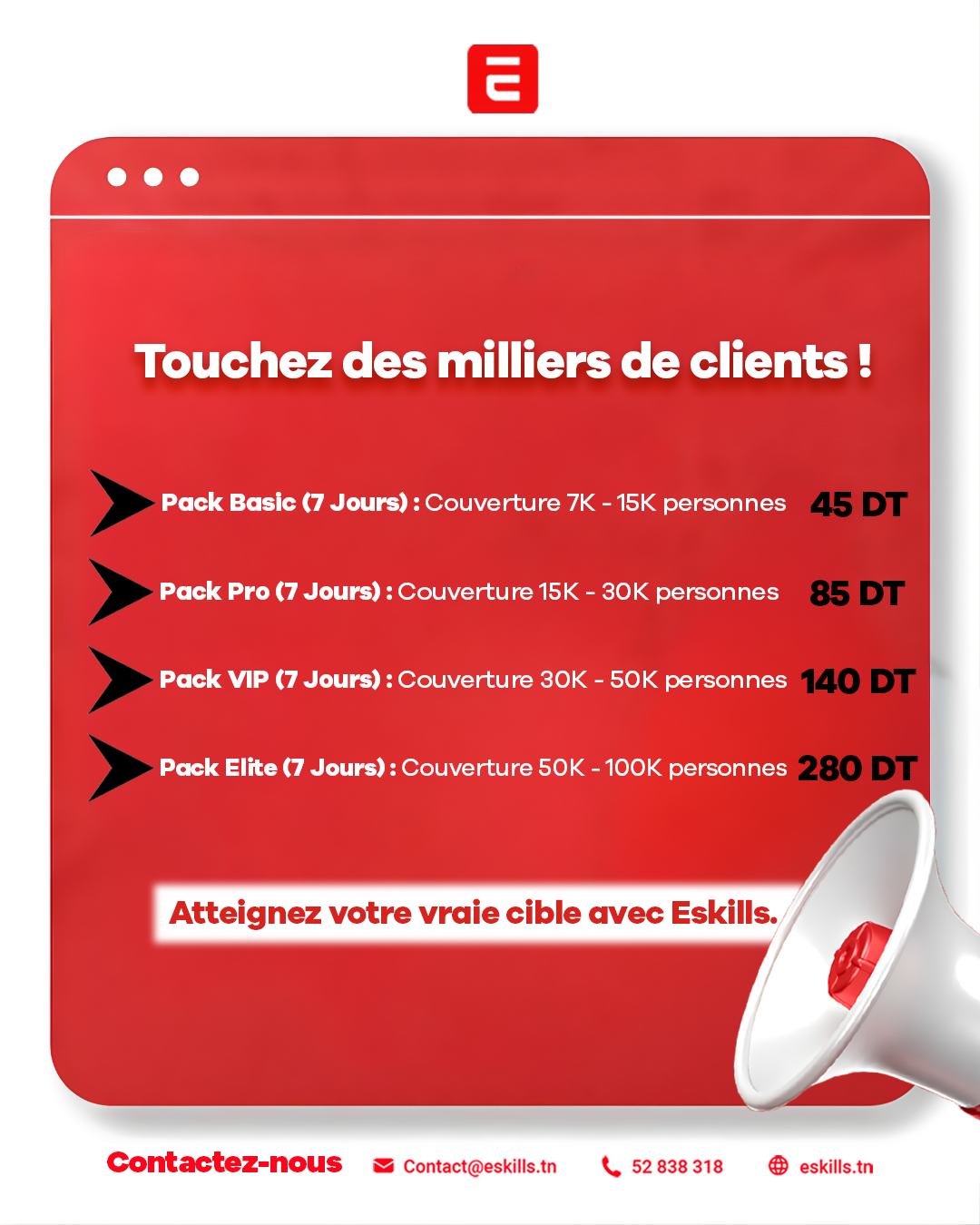 Eskills - Digital Agency Facebook ad: Touchez des milliers de clients dès aujourd'hui