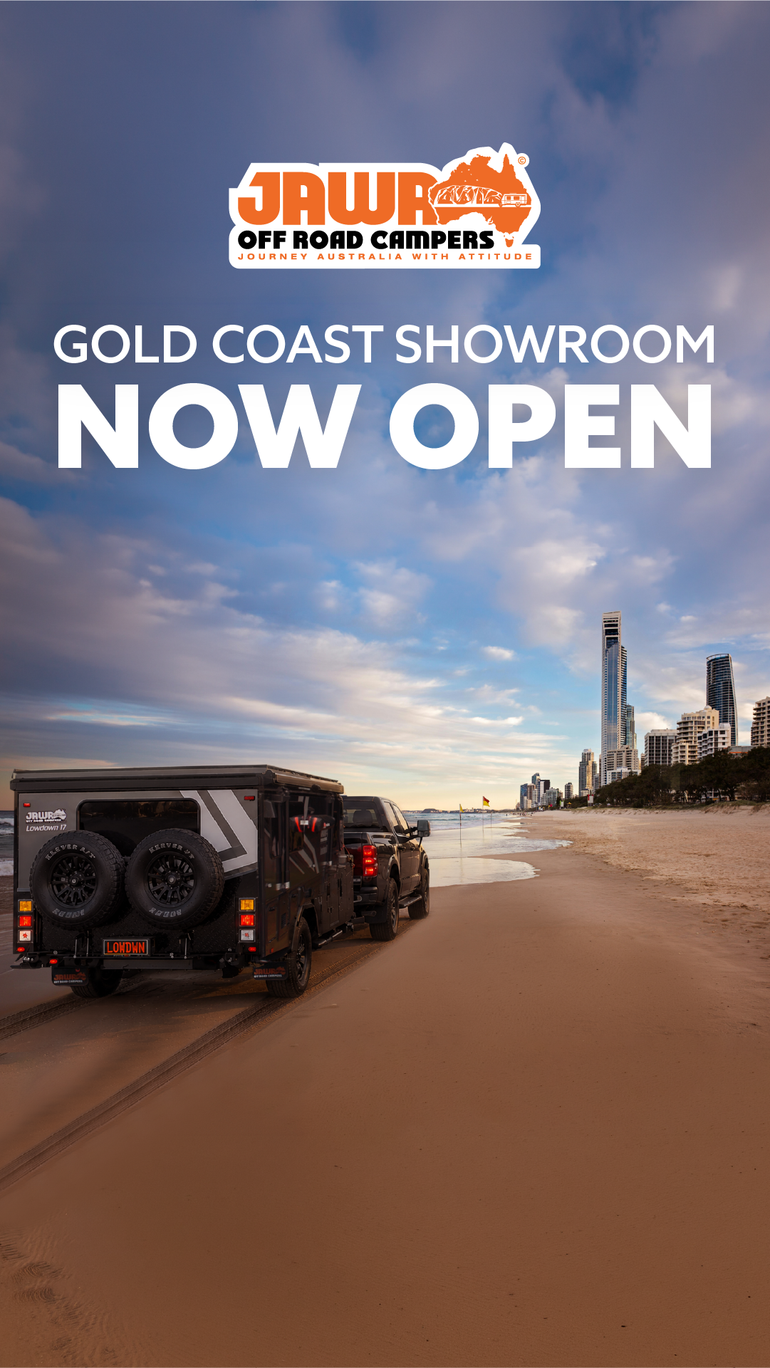 Jawa Off Road Camper Trailers Facebook ad: Visit Us in Southport