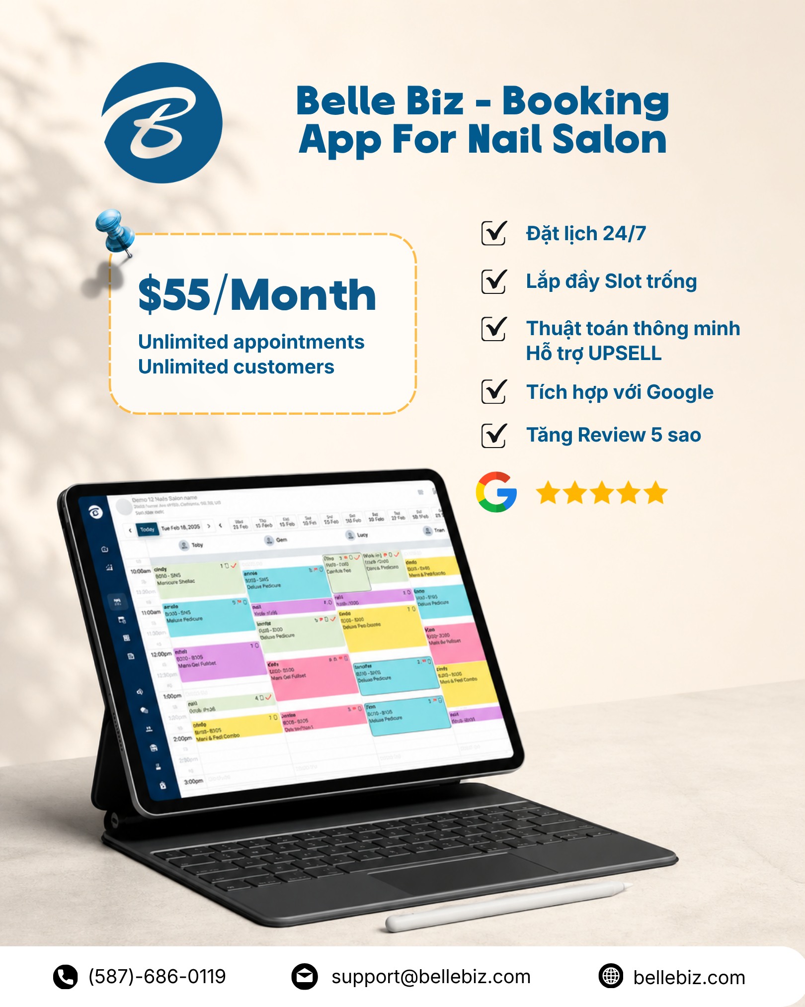 Belle Biz Marketing - Boost your Salon Facebook ad: Tiệm đông khách không phải do may mắn…