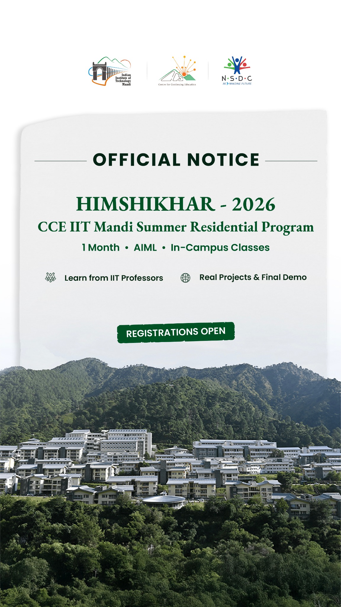 Himshikhar 2026 - Summer Residential Program at IIT Mandi Facebook ad from Jun 9, 2026