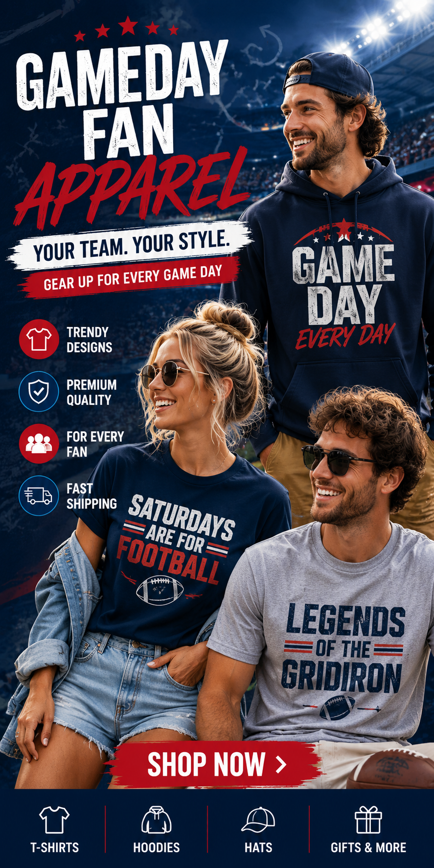 Gameday Fan Apparel · Wear Your Team Pride Facebook ad