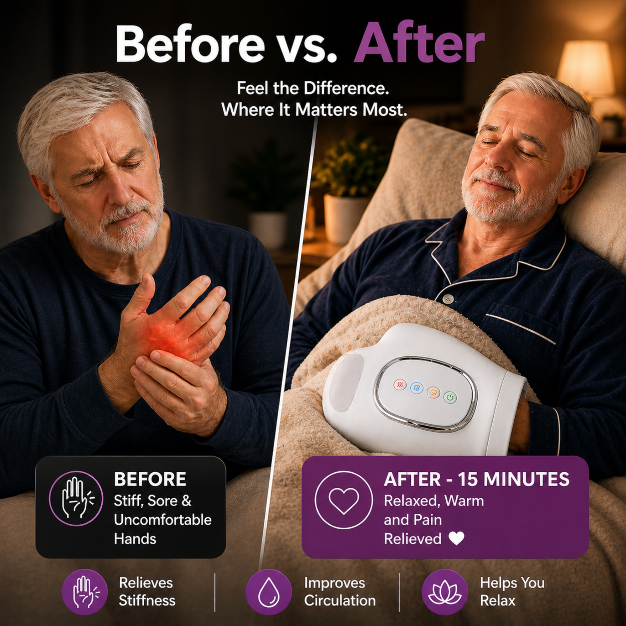 Healvance Facebook ad: Hand Relief In Minutes | FREE Delivery